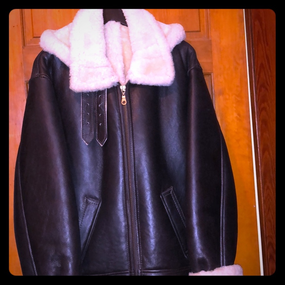 NWOT Vintage Men’s Leather & 100% Sherling Jacket